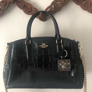 Authentic Coach leather croc handbag